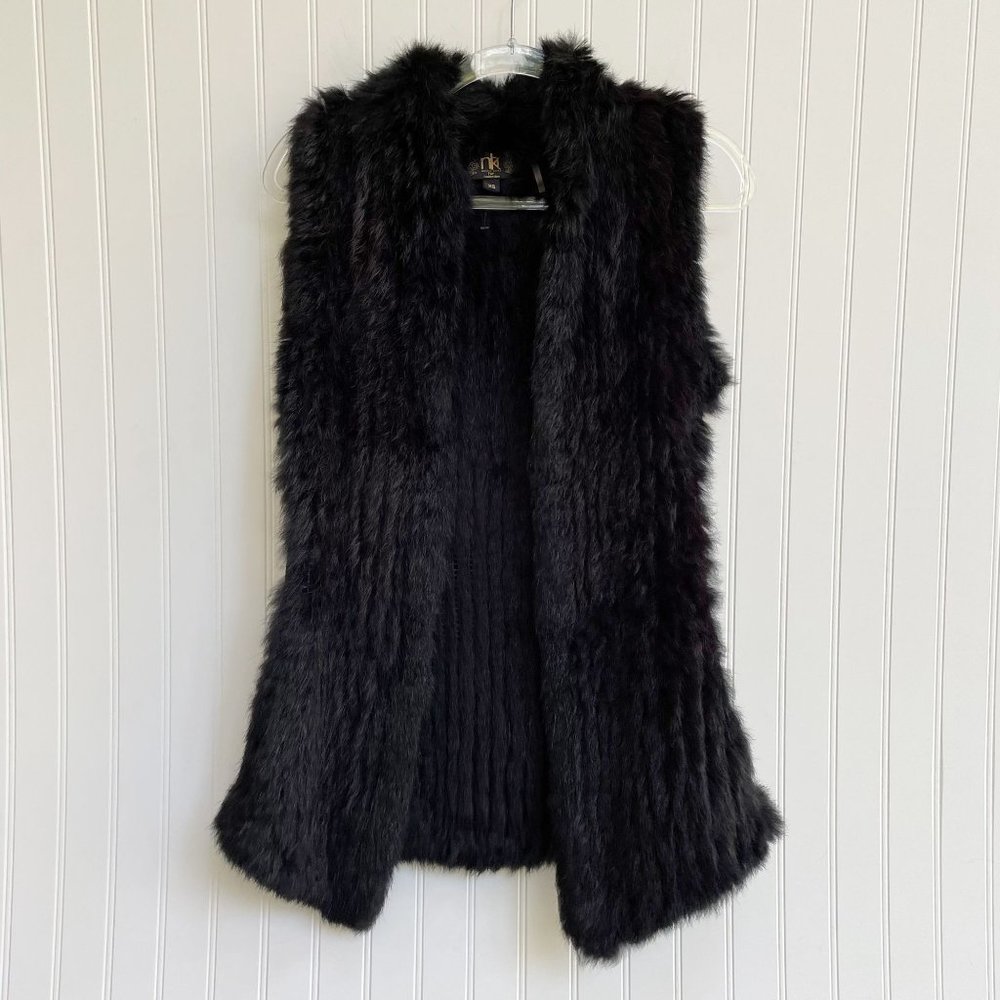 Metric Knits Fur Vest Collection Black
